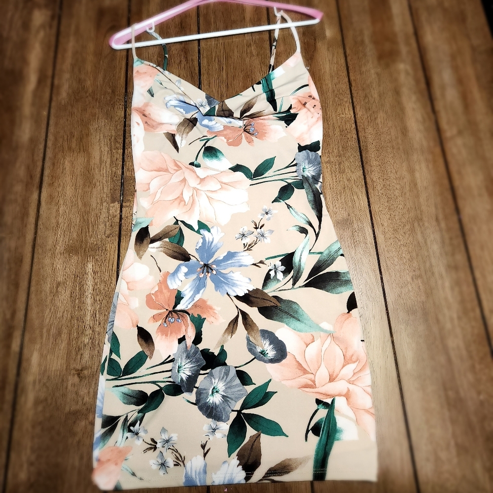 Floral Bodycon Mini Dress, Medium, Windsor
